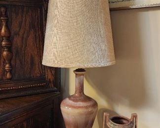 Wonderful mid century tall, narrow lamp (1 of matched set)
