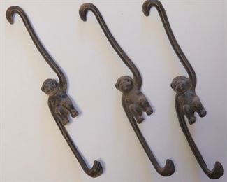 Cast iron monkey wall hooks