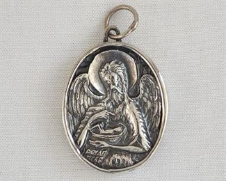 Henryk Winograd repousse .999 pure silver pendant