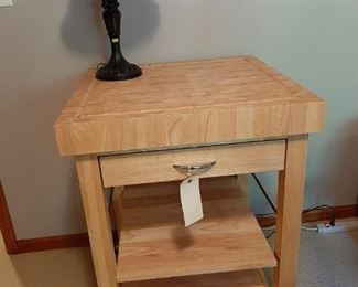 Butcher Block Style Roll Around Cart