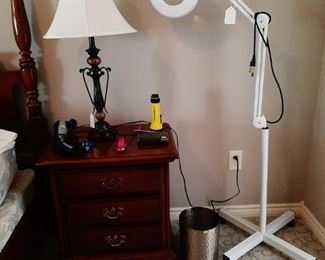 Bedside Table, Lighted Magnifier, Misc.