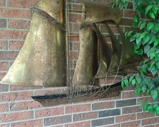 Large Metal Ship Wall Hanging