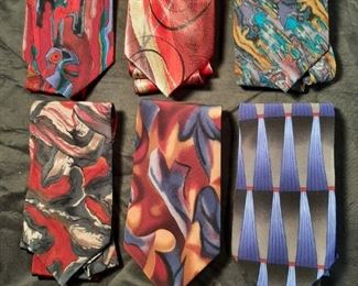 5 Jerry Garcia ties; the blue tie is "Grateful Dead"
