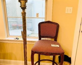 Fine Floor Lamp with Custard Glass Shade