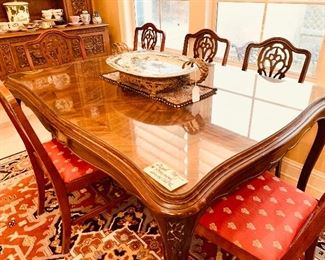 Fine French Provencal Dining Table with Glass Top