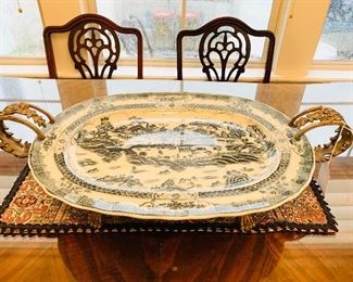 Bronze Mounted Transferware Platter