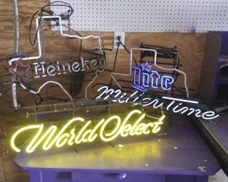 3 Neon Beer Signs