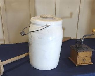 Crock Butter Churn Coffee Grinder