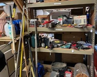 Yard tools, De Walt cutting discs, press, filters, Hitachi grinder, Milwaukee drill, pump sprayer