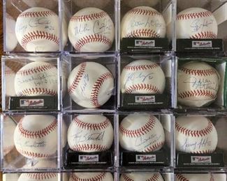 Authentic Autograph Baseballs. Many Brewers, and others. Ernie Banks, Warren Spahn and more.
