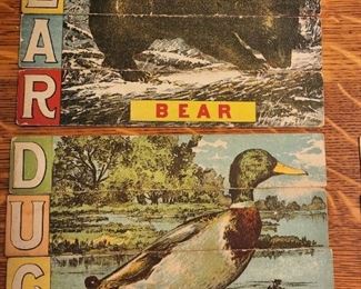 Beautiful Old Paper Bear and Duck Puzzle