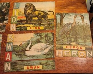 Beautiful Old Paper Lion, Swan, and Heron Puzzles
