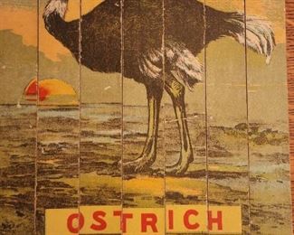 Beautiful Old Paper Ostrich Puzzle