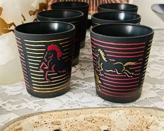 Vintage highball pony glasses.