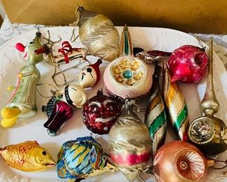 Tons of vintage/antique ornaments.
