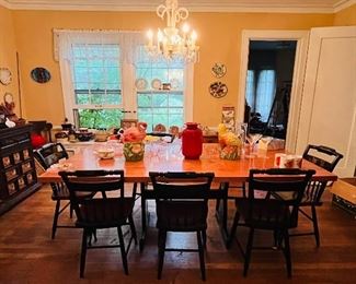 Dining room table and chairs. 