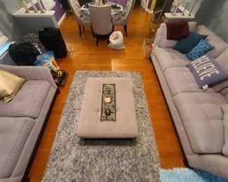 Cover centerpiece for extra seating and has storage underneath