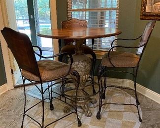 Bar height table & 3 chairs $350
