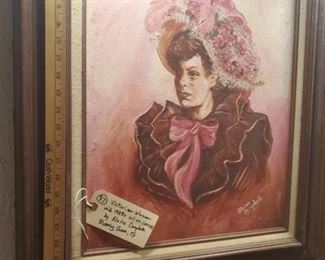 Oil on Canvas signed by local artist.  She will probably be "listed" one day. 