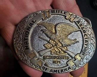 National Rifle Association NRA belt buckle w eagle, crossed guns.   Hard to find this one. 