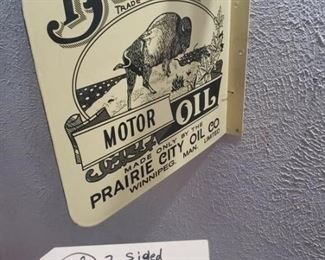 Buffalo Motor Oil double sided flange sign