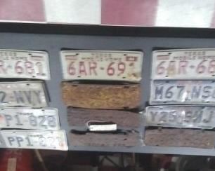 Texas license plates, some rare and some dating back to the 1930s. 