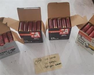 12 gauge shotgun shells, 100 rounds.  There are numerous lots of shotgun rifle and pistol ammo in this sale. 