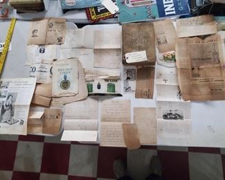 1891 Kitchen and Dining housewife guide.  All the ephemera / papers in the photo were found folded inside the book. 