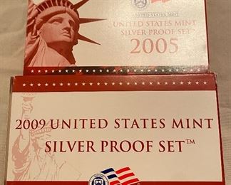2005 and 2009 U.S. Mint Silver Proof Sets