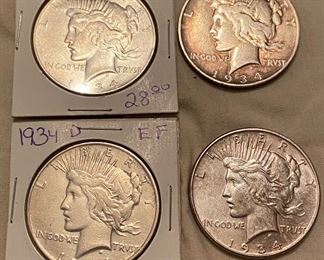 1934 Peace Dollars