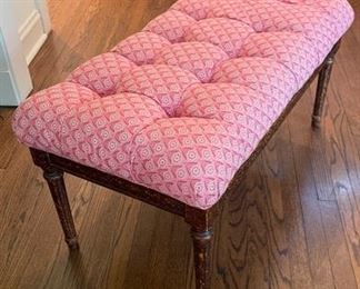 Jane Churchill Upholstered Tufted Seat Bench. Measures 42" W x 22" D x 20" H. Photo 1 of 3.