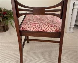 Cowtan & Tout Pink Animal Print Upholstered Antique Chair. Photo 1 of 2.
