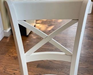 Set of 6 Crate & Barrel Vintner White Wood Dining Chairs. BRAND NEW! Each Measures 18" W x 16.5" D x 35" H with 18" Seat Height. Photo 3 of 3.