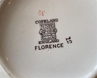 Copeland Spode Florence Pattern - Four Cream Soups & 3 Plates. Photo 2 of 2.