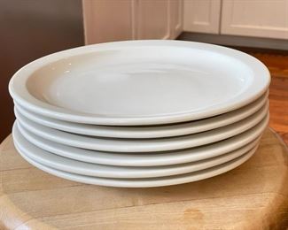 Vintage Set of 6 Homer Laughlin White Luncheon Plates. Photo 1 of 2.