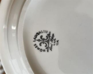 Vintage Set of 6 Homer Laughlin White Luncheon Plates. Photo 2 of 2.