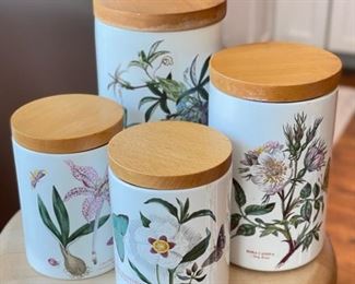 Set of 4 Portmeirion Vintage Canisters in the Style of The Botanic Garden. Photo 1 of 2.