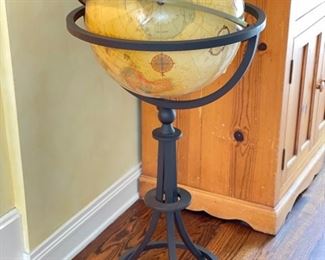 World Globe on Wrought Iron Stand. Photo 1 of 2.