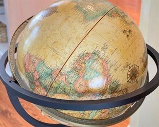 World Globe on Wrought Iron Stand. Photo 2 of 2.