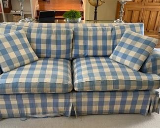 Sofa. Measures 72" W x 38" D. NEEDS REUPHOLSTERING. We have inexpensive vendors and TONS of great fabric options at our September 23 & 24 sale.