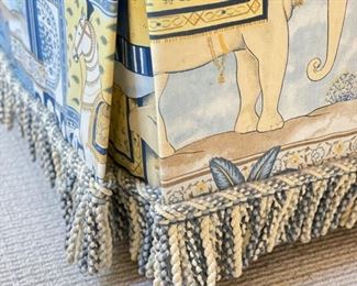 Cowtan & Tout Upholstered Club Chair. Measures 30" W x 38" D with Fringe Trim. Photo 3 of 3.