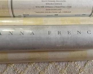 One Roll Anna French Yellow Stripe Wallpaper. Photo 1 of 2.