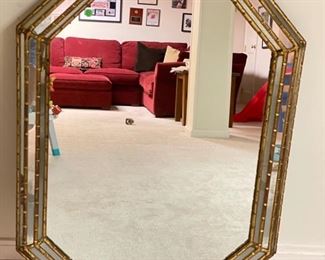 Oval Faux Bamboo Mirror. Measures 28" x 34". Photo 1 of 2.
