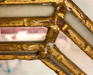 Oval Faux Bamboo Mirror. Measures 28" x 34". Photo 2 of 2.