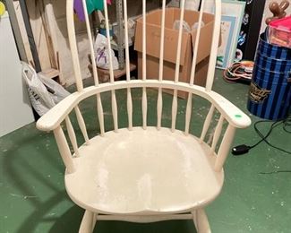 Set of Two White Windsor Chairs.