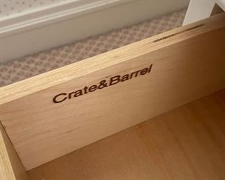 Crate & Barrel White Bedside Table. Photo 2 of 2.