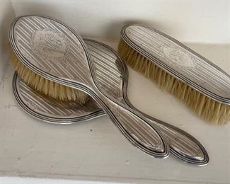 Sterling Silver Mirror & Brush Set.