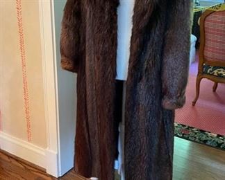 Vintage Full Length Beaver Fur Coat.