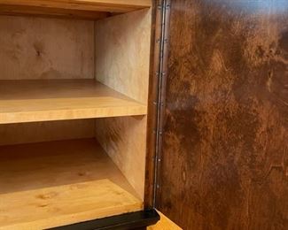 Svenska Mobler Swedish Art Deco/Neoclassical Inlaid Storage Cabinet. Woods include Satinwood, Golden Flame Birch and Mahogany. Measures 46" x 20" x 22.5" H. Photo 4 of 6.