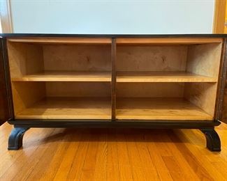 Svenska Mobler Swedish Art Deco/Neoclassical Inlaid Storage Cabinet. Woods include Satinwood, Golden Flame Birch and Mahogany. Measures 46" x 20" x 22.5" H. Photo 2 of 6.